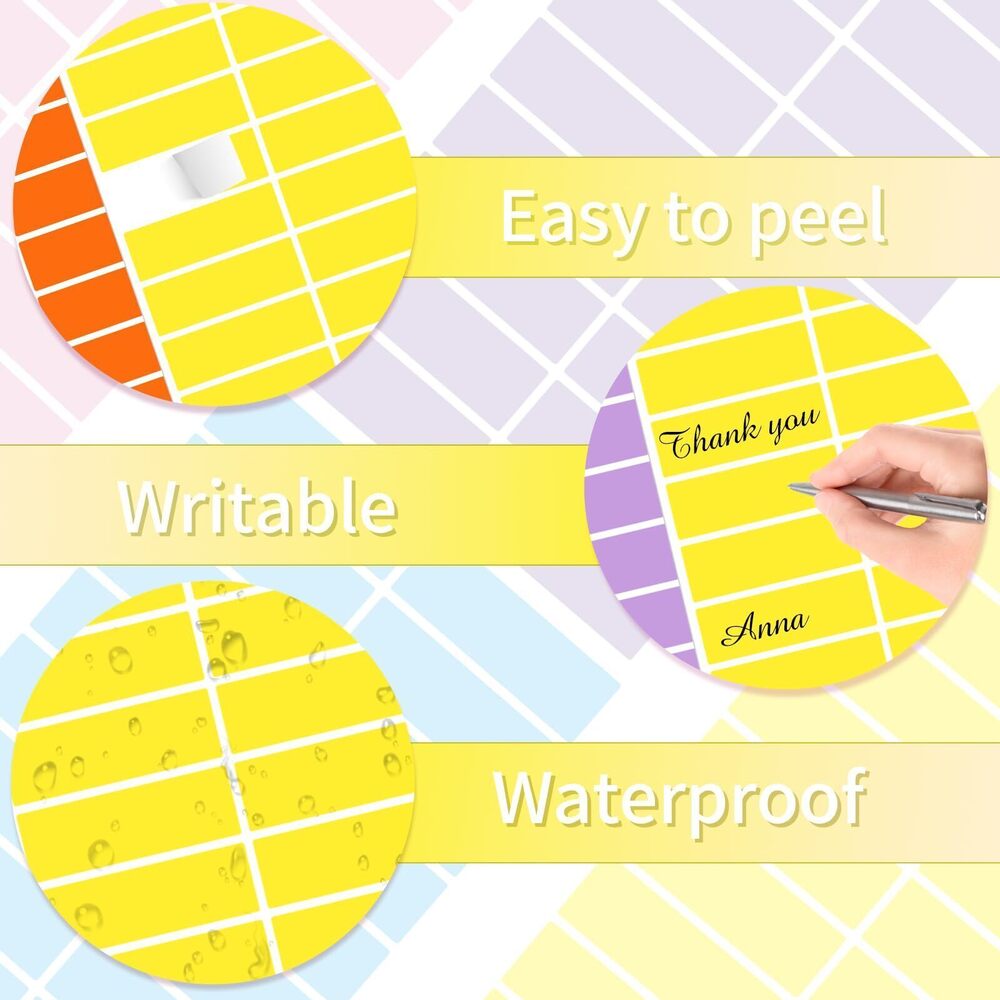 8573 Color Coding Labels,400 PCS 1" x 3" Yellow Rectangular Colored Labels - Picture 3 of 6